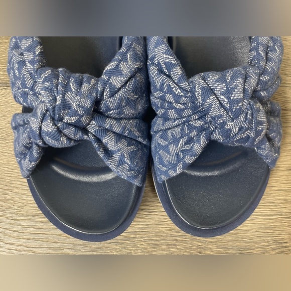 Michael Kors Womens Josie Knit Slip on Slide Sandals Blue 6 Medium (B M) - Picture 8 of 12
